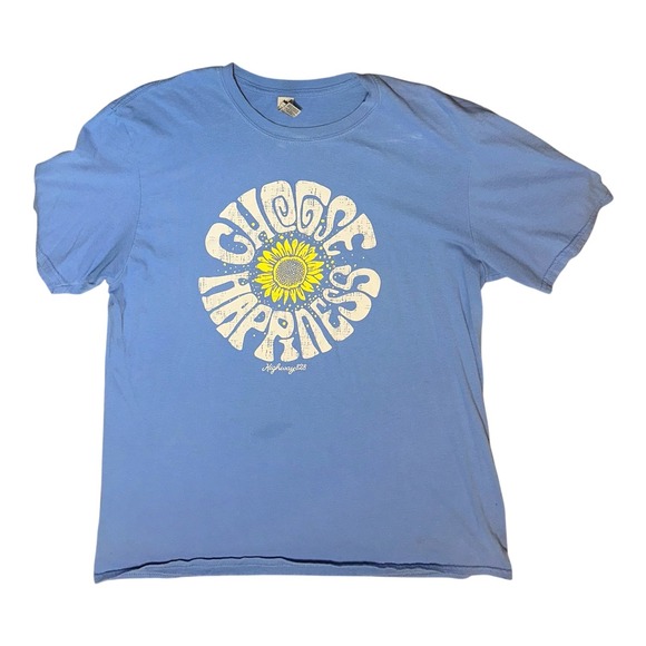Gildan Tops - Gildan Softstyle Choose Happiness Sunflower Graphic Tee Light Blue Large